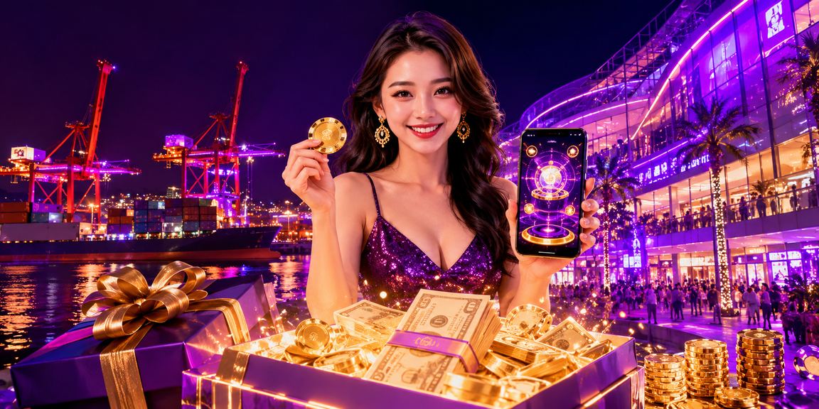 Người chơi tại Hải Phòng đặt cược casino trực tuyến qua điện thoại với đèn neon tím nổi bật